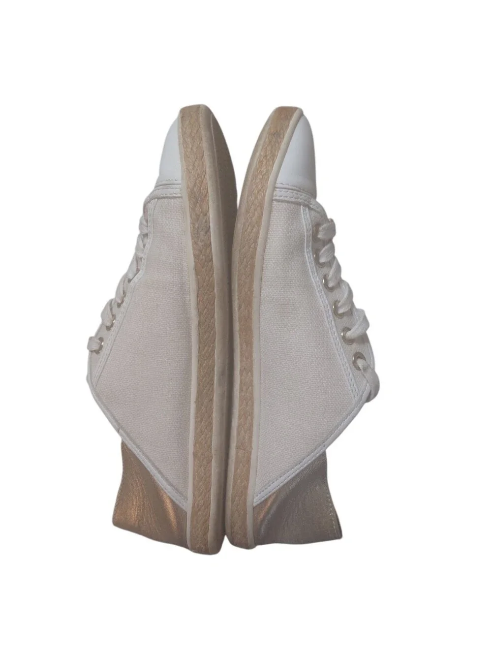 Michael Kors Cream And Gold Espadrille Sneakers Size 7.5